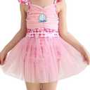Mioglrie Toddler Baby Swimsuit Girl Bathing Suit Girl 2T 3T 4T 5T 6T Girls One Piece Swimsuits Color Block Swimwear, 3-4Y