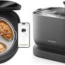 PETLIBRO Automatic Cat Feeder Wet Food + Cordless Cat Water Fountain, Refrigerated Auto App-Controlled Feeder with Stainless Steel Bowl Semiconductor Cooling, 2.5L/84oz Fountain Battery Operated, Black 