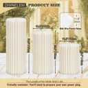 3 Cylinder Stands with Light for Party with Light Round Pedestal Stands Cylinder Pedestal Stand Foldable Cardboard Columns Cylinder Tables for Baby Shower Birthday Wedding Pillars Display