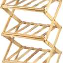 4/5 Tier Foldable Shoes Shelf Bamboo Simple Shoe Rack Household Retractable Multifunctional Storage Rack Saves Space (5 Layers)