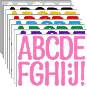 Bemeol 30 Sheets Large Letter Stickers 4 Inch Alphabet Letter Stickers Self Adhesive Sticker Letters for Bulletin Boards Classroom Home Decor(Multicolor)