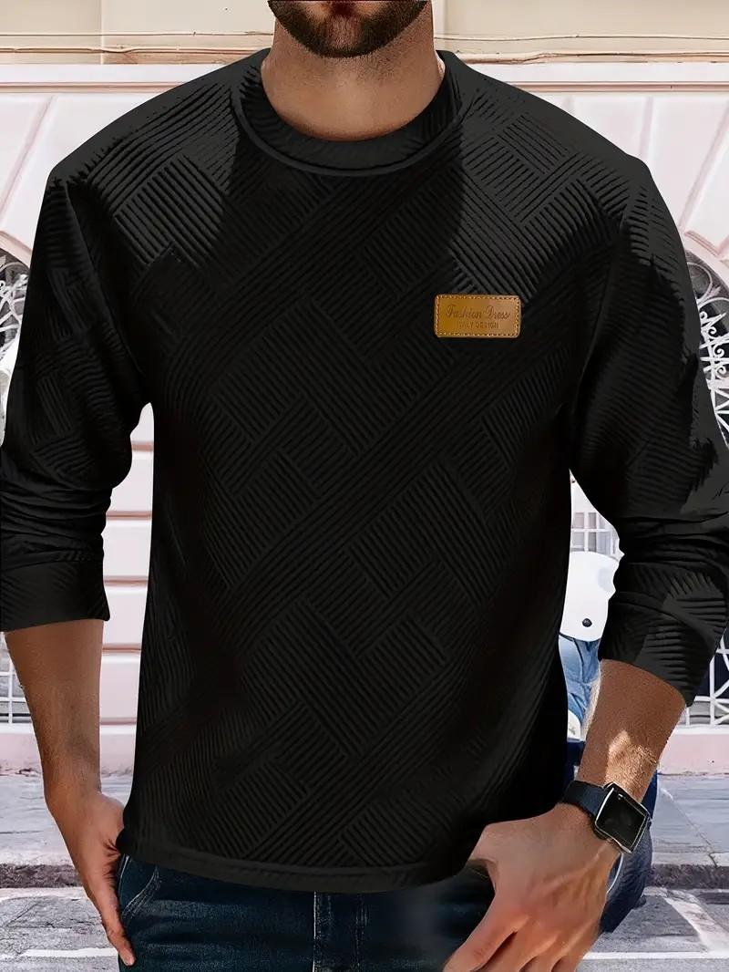 KHZJU Men's Cotton Blend Crewneck Sweatshirt, Comfort Fit, Plus Size Crew Neck Sweatshirts for men Men's Hoodless Sweatshirt, Size 4 XL