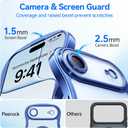 for iPhone Air Case: [Cute Wave Frame][Fit for MagSafe] Military Drop Shockproof Protection, Camera Protective, Glossy Slim Magnetic Wavy Phone Cover for Women Girls 6.5'', Clear/Blue