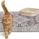 Lovewag Cat Litter Mat 2 Pack - Large 36x48 Machine Washable Easy Clean Non-Slip Waterproof Mats for Cats - Caramel Creme