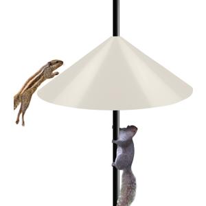 19 Inch Wide Squirrel Baffle for Bird Feeder Pole, Outside Pole Mount Stopper & Bird House Guard for Outdoor Shepherds Hook, Beige, 1 Pack