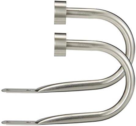 Drapery Holdback, Quality Metal Decorative Curtain Holdbacks with Zinc Alloy Cap Finials,Rust-Proof, Set of 2 Window Curtain Holdbacks,Satin Nickel