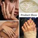 FAXHION 12 PCS Dainty 14K Gold Rings for Women, Eternity Open Chunky Twist Simulated Diamond Criss Cross Designs, Non Tarnish Gold Plated Stacking Thumb Ring, Perfect for Wedding Bands Size 10