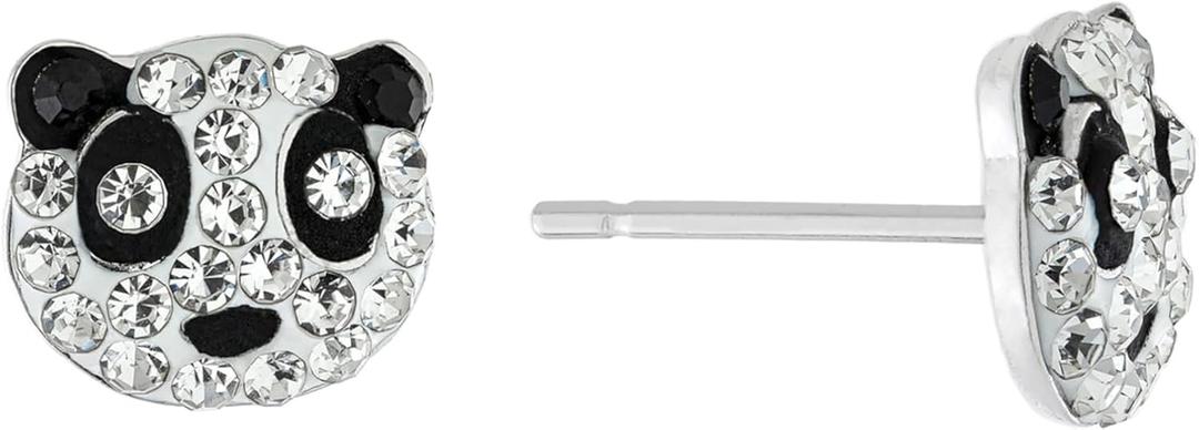 Fine Silver Plated Crystal Stud Earrings