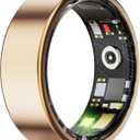 Smart Ring for Women & Men, Health Tracker Ring, Fitness Tracker Ring Blood Pressure,Temperature, Heart Rate, SpO2, HRV & Stress, IP68 Waterproof, Sleep Tracker, No App Fee (Rose Gold, 6)