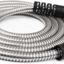 Cesun 10 FT Metal Garden Hose, Drinking RV Water Hose, Reinforced Metal Fittings, Dehumidifier Drain Hose Connector Extension, Reel Extender for Yard