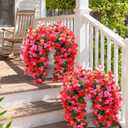 Faux Bougainvillea Artificial Flowers Plants for Outdoors Outside Decoration, 2 pcs Fake Flowers Realistic UV Resistant Silk Long Trailing Vines for Front Door Porch Planter Urn Patio Balcony Yard,Mix
