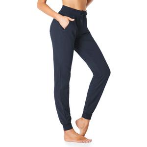 SEVEGO Tall Women's 30/32/34/36 Inseam Jogger Lightweight Cotton Sweatpants Zipper Pockets Running Long Sweat Pants (Large, Dark Blue)