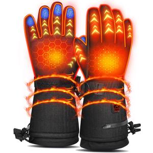 Heated Gloves for Men Women - Rechargeable Heating Ski Gloves 7.4V 22.2WH Battery with Touchscreen, 3-Level Adjustable, Waterproof Winter Warming Glove for Outdoor Hunting Hiking Camping (Medium)
