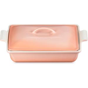 Le Creuset Stoneware Heritage Covered Rectangular Casserole, 4 qt. (12" x 9"), Peche