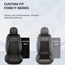 Fumgil Custom Fit Ford F150 Seat Covers 2009-2025 2026 F250/F350/F450 2017-2026 Full Set Waterproof Faux Leather Car Seat Covers for Crew Cab XL XLT Lariat King Ranch Platinum(5 Seats,Black)