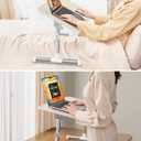 SAIJI Laptop Bed Tray Table, Adjustable Home Office Standing Desk Portable Lightweight Foldable Lap Desk for Sofa Couch Floor Working Studying Reading Writing Eating,Fit Up to 17" Laptop(Large,Teak)