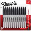 Sharpie Permanent Markers Fine Point Black 12 Count Proudly Permanent Ink Intensely Brilliant Colors