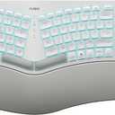 Nulea RT05 Wireless Ergonomic Keyboard, Split Keyboard with Wrist Rest, USB-C Charging, 7-Color Backlight, Natural Typing, Bluetooth and USB Connectivity, Compatible with Windows,Mac (White)