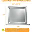Upgraded TOA-65 CTOA-130PC2 Crumb Tray Replacement for Cuisinart Toaster Oven Tray 304 Stainless Steel TOA-65CT Parts Cuisinart Digital Air Fryer Drip Tray Bottom Grill Bake Catch Pan Accessories, 15.7"L x 12"W