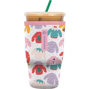 Sok It JavaSok Iced Coffee & Cold Soda Insulated Neoprene Cup Sleeve (Cozy Knits, Large: 30-32oz)