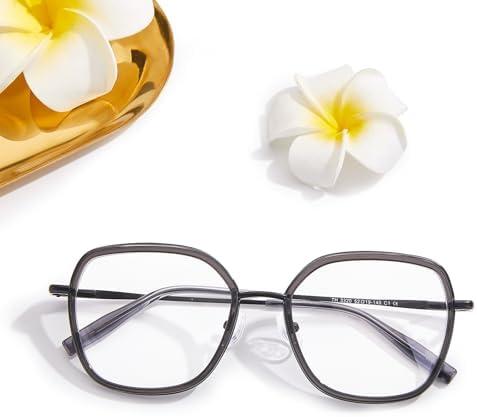 Saraudy Lightweight Clear Glasses for Women Men, 3320 Prescription Eyewear Frames with Replaceable Clear Lens and Spring Metal Hinges (Black)