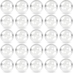 Capsule Vending Machine Round 50 pcs 1.1 inch (28mm) - Gumball Machine Capsules Bulk Clear Container - Easter Basket Stuffers Birthday Gifts Pinata Stuffers DIY Craft Supplies - Clear Capsules Empty
