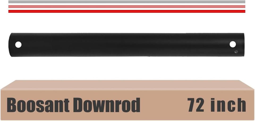 72 INCH Ceiling Fan Downrod With Extended Wires,1 inch Outside Diameter, Extension Rod Only Ceiling Fans Compatible, Not Threaded (Black)