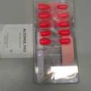 BTArtbox Press On Nails Short - Salmon Pink Press on Nails, Oval Fake Nails with Nail Glue, Reusable Glue On Nails in 16 Sizes Nail Kit, Tomato Tango