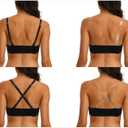 Strapless Clear Back Strap Convertible Bra with Lace Padded Underwired Plus Size Brassiere (Black), Size 36C