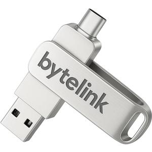 Dual USB-C and USB-A Flash Drive, USB 3.2 Gen 1, 130MB/s, Metal Case, for iPhone 17, Photo and Video Backup