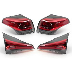 Nakkaa 4pcs Left & Right Tail Lights Assembly Compatible with RA- V Four 2016-2018 Outer Inner Halogen Rear Brake Lamp TO2804133 TO2805128 TO2802133 TO2803133