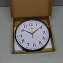 Black Wall Clock, 10 Inch Wall Clocks Battery Operated, Large Number Classic Silent Non Ticking Quartz Analog Decorative Wall Clocks for Living Room Bedroom Kitchen Gym Office School Hotel