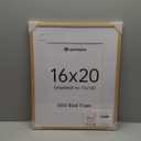 upsimples 16x20 Frames, Natural Solid Wooden Picture Frames, Display 11x14 with Mat or 16 x 20 Without, Vertical or Horizontal Wall Hanging, 1 Pack, Natural