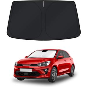 KUST Windshield Sun Shade for Kia Rio 2018-2021 2022 2023 Accessories 4 Layers Car Sunshade for Front Windows Shade Custom Fit Rio Sun Visor 260T Retractable Blocks Shade UV Rays