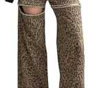 Kedera Women High Waist Denim Jeans Rhinestone Trim Bling Jeans Plus Size Denim Pants XL