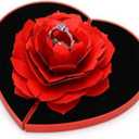 wonuu Engagement Ring Box,Ring Rose Box Surprise Jewelry Storage Holder for Woman as Proposal Engagement Wedding Ring Jewelry Gift ect. (Heart Shaped-Red)