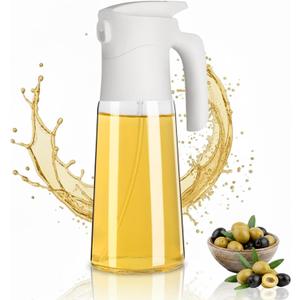 NYXVAULTA 300ml Glass Olive Oil Spray Bottle : (Only supports spray use), with precise dosage control. Suitable for kitchen and air fryer, applicable to salad, frying, and grilling scenarios. (White)