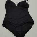 Women's Plunge Deep V Neck Bodysuits with Built in Bra Sleeveless Double Lined Body Suits Tops,Size L , Black 