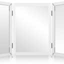 Houseables 3 Way Mirror, Trifold Mirror, Trifold Vanity, Three Way Folding, Tri Fold, For Braiding Hair, 3way, 3 Sided, Three Panel, Triple, Tabletop, Bathroom, Makeup, Self Haircut, 360, 21 x 31 Inch