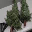 2 Pack 3ft Artificial Cedar Topiary Trees with Ground Spike, UV Resistant Fake Plants Front Porch Décor, Lifelike Artificial Plants Indoor Fake Tree Faux Plants for Home Living Room Offices