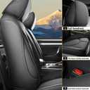 AOMSAZTO Custom Fit Seat Covers for Toyota Grand Highlander 2024 2025 2026 - (Three-Rows 7 Seats,Second Row Captain Chair) Full Set Faux Leather Black