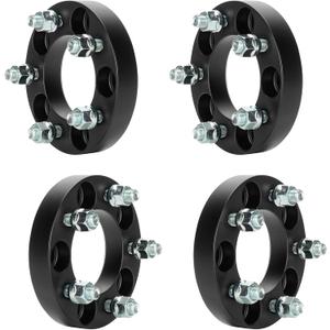 4pcs 5x4.5 1" (25.4mm) Wheel Spacers 82.5mm Bore for Jeep Wrangler TJ YJ TJ XJ MJ KJ, 1/2"-20 Studs 5 Lugs Wheel Adapters fits Ford Mustang Ranger Explorer Dakota, 5x114.3mm, Not Hubcentric
