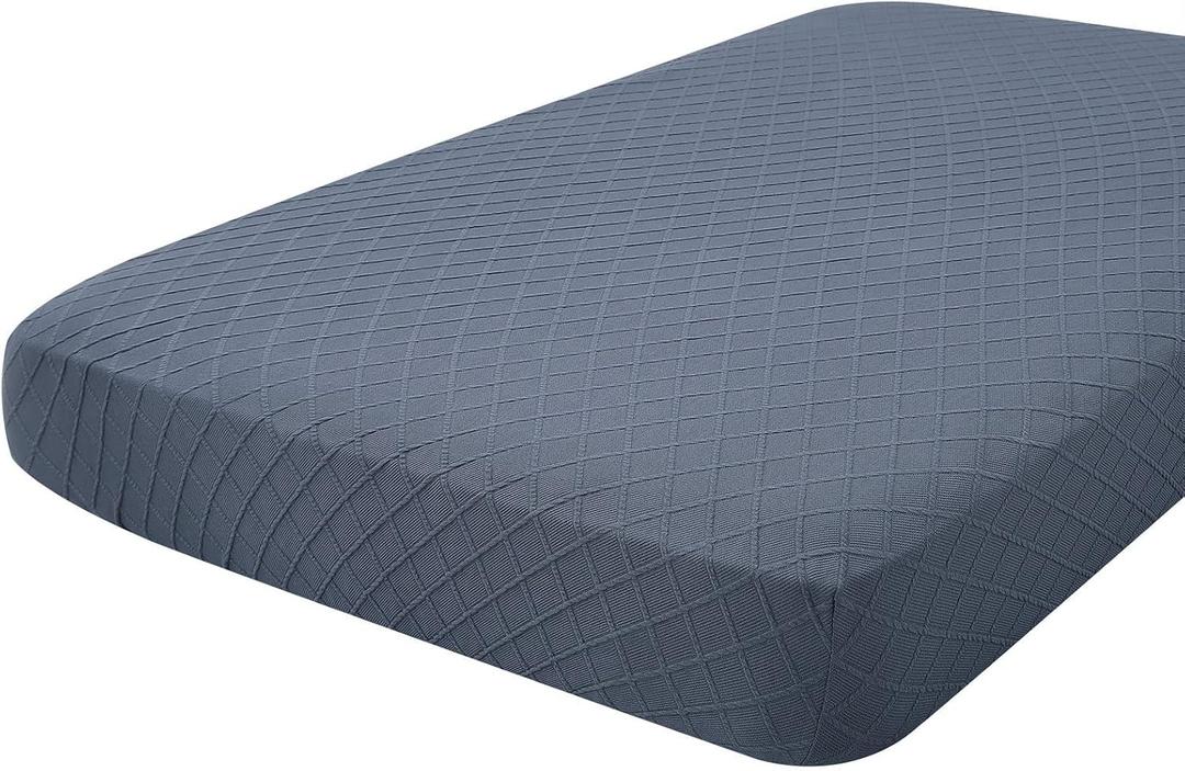 hyha Outdoor Couch Cushion Covers, Sectional Couch Sofa Covers Washable, Jacquard Diamond Lattice, Stretch Sofa Seat Cushion Cover for Indoor/Outdoor Patio Furniture (1 Piece for Large, Grey)