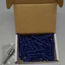 3/16 x 1-3/4" Hex Head Blue Concrete Screw Anchors (100 pcs Screw Kit) with one Screwdriver and Drill Bit for Concrete, Masonry, Block, Brick and Wood Fastening