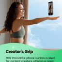 amBand Magnetic Sticky Phone Suction Grip for MagSafe, Removable for Wireless Charging, Durable Magnet Silicone Portable Mount Stand for iPhone 12 13 14 15 16 17 Series, Hands-Free Video/Selfie, Black