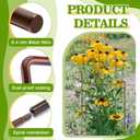 Vercraft 4 Pack Half Round Plant Support Stakes 18" x 29", Metal Cage