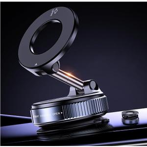 Car Phone Holder 360 Nano Gel Vacuum Magnetic Phone Holder,for Magsafe[108+LBS Strongest Suction&3000gf Strongest Magnetic],Suction Cup Phone Mount for Car/for Android and iPhone16