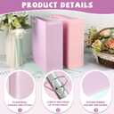 2 Pack 3 Ring Binder Junior Size Pu Leather 5.5" x 8.5" Binder Small Binder 2 Inch D Rings with 5 Colors Dividers Holds Up to 500 Sheets with Pen Loop Pocket for Office School(Purple&Pink)