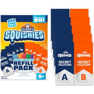 Elmer’s Squishies Refill Pack, Kids Activity, Creates 5 Additional Mystery Characters, 5 Count