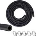 2 x 1/2 Fuel Line, Fuel Line Hose 5 Feet, NBR Rubber Gasoline Tube with 5PCS stainless Steel Clamps